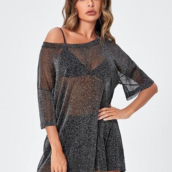 WDIRARA Women's Glitter Tee - Picture 3 of 4